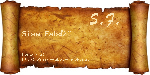 Sisa Fabó névjegykártya